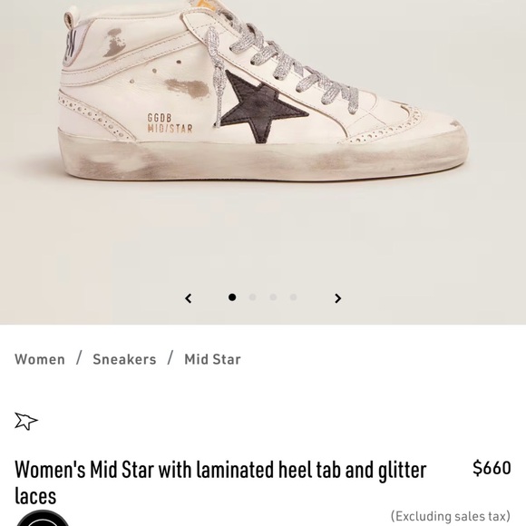 Golden Goose White and Black Sneakers - Picture 8 of 9